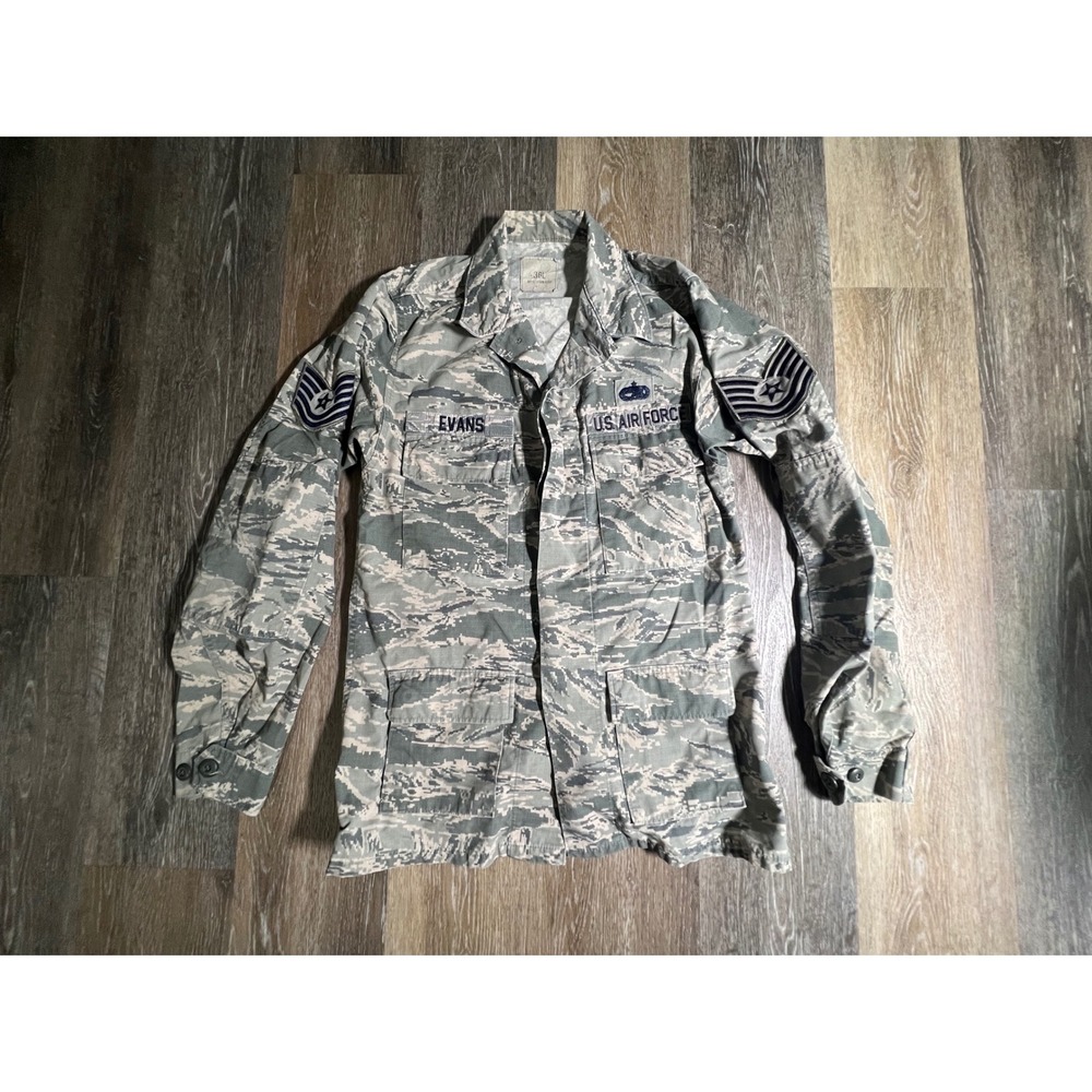 US Air Force ABU Camo Utility Jacket Mens 36L Gray Digital Tiger Stripe